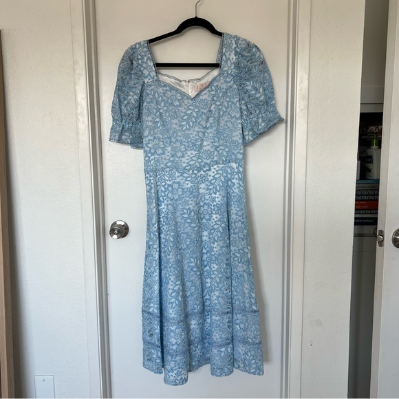Rachel Parcell Blue Lace Midi Dress, Size L - Picture 3 of 8